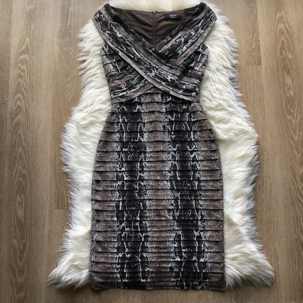 Tadashi Shoji Python Stretch Shift Dress